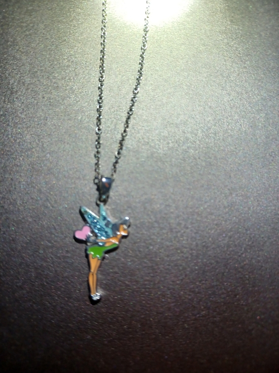Disney Jewelry - Disney Silver Tinker Bell Necklace with Pink, Green & Blue Enamel
